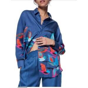 NEW THE KIT women's zoe adriatic trek shirt in blue